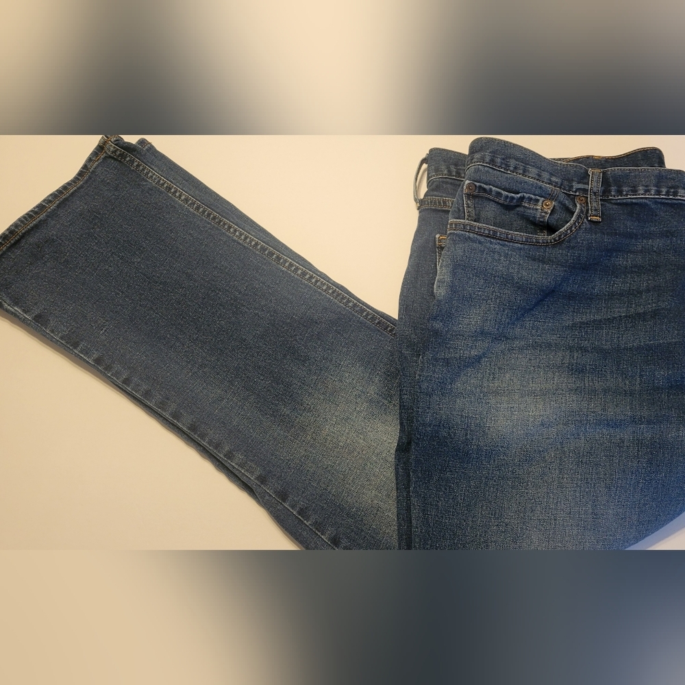 Old Navy Men's Straight Built In Flex Jeans Mediun Blue Wash